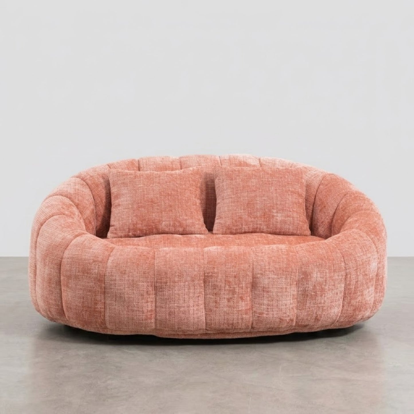 Canapé Pouf de Sol 2 Places en Tissu Chenille – Design Lounge