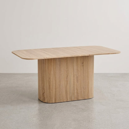 Table à Manger Design Scandinave Finition Bois - Pied Central (160 cm)