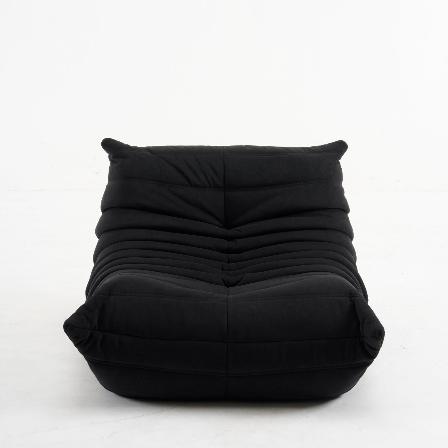 Fauteuil Lounge Velours Plissé "Olympe" | Assise Basse