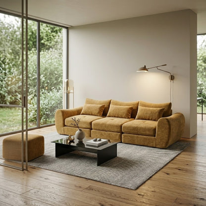Canapé Modulable 3 Places en Tissu Chenille – Design Minimaliste & Modulable