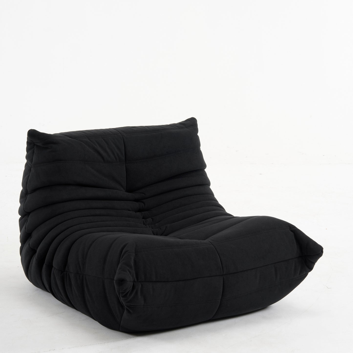 Fauteuil Lounge Velours Plissé "Olympe" | Assise Basse