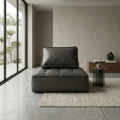 Fauteuil Paresseux Lounge en Cuir | Assise Basse
