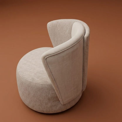 Fauteuil Rond Bouclé Beige | Assise Enveloppante Design Contemporain