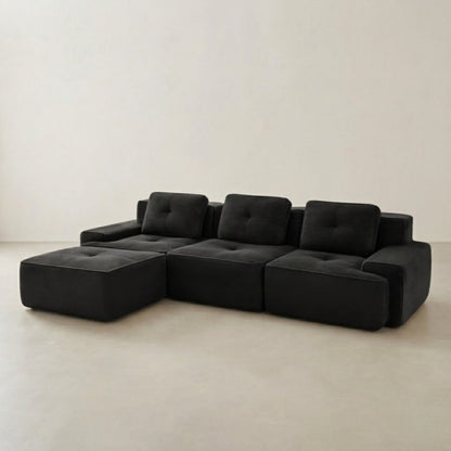 Canapé d'Angle Modulable | Canapé en Velours 3 Places