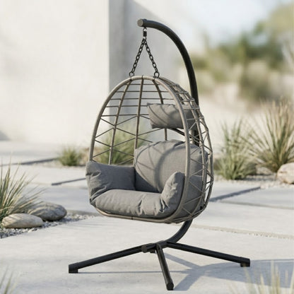 Fauteuil suspendu oeuf avec Support et Housse de Protection - Fauteuil de jardin