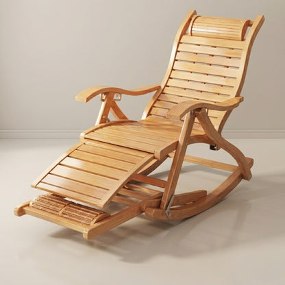 Chaise à Bascule pliante en Bambou Naturel | Chaise de jardin inclinable