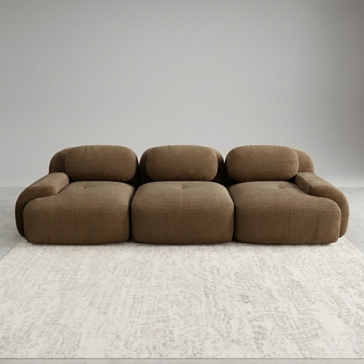 Canapé 3 Places droit en Velours Côtelé – Design Modulable et Confort