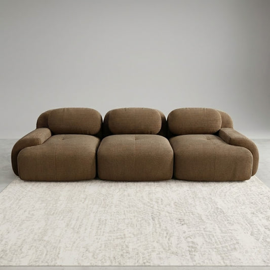 Canapé 3 Places droit en Velours Côtelé – Design Modulable et Confort