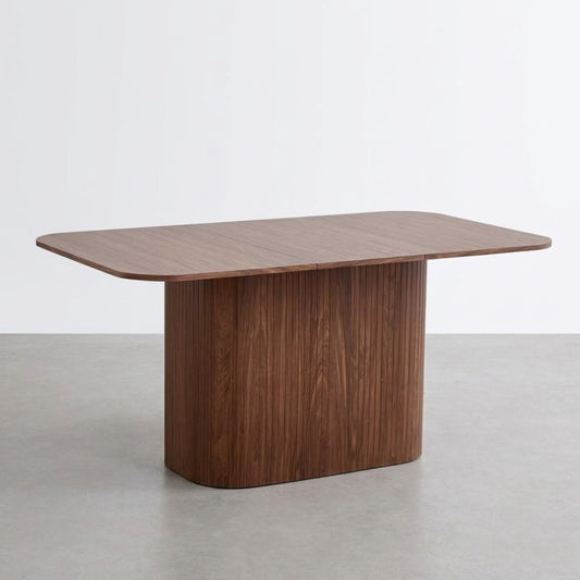 Table à Manger Design Scandinave Finition Bois - Pied Central (160 cm)