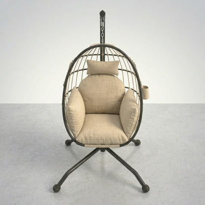 Fauteuil Oeuf suspendu confort premium | Porte-gobelet intégré