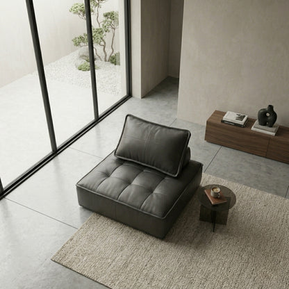 Fauteuil Paresseux Lounge en Cuir | Assise Basse