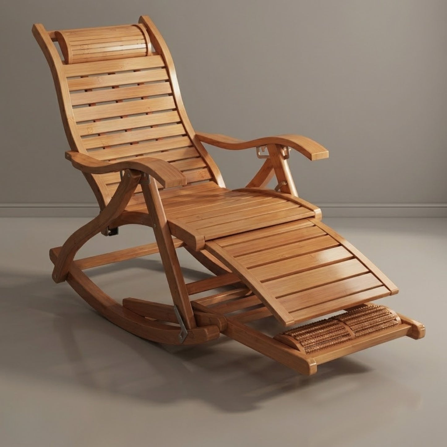 Chaise à Bascule pliante en Bambou Naturel | Chaise de jardin inclinable