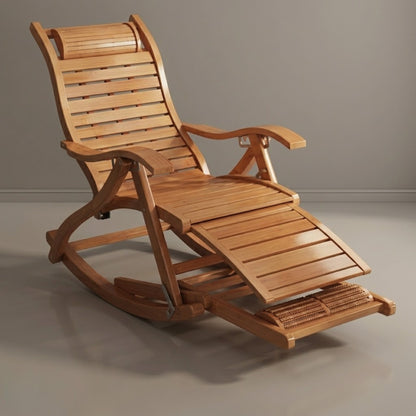 Chaise à Bascule pliante en Bambou Naturel | Chaise de jardin inclinable
