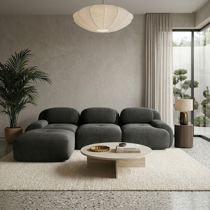 Canapé d'Angle Modulable en Velours Côtelé - Design Contemporain