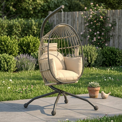 Fauteuil Oeuf suspendu confort premium | Porte-gobelet intégré