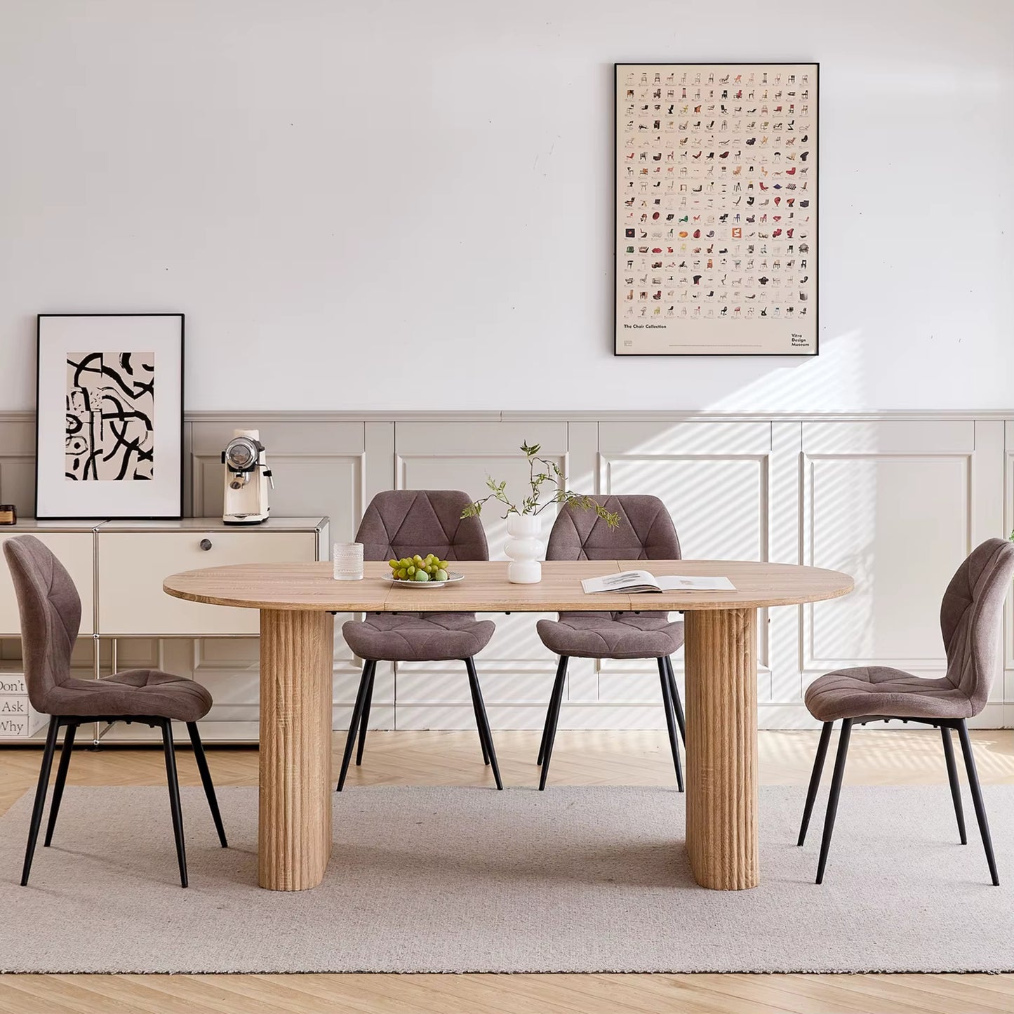 Table à Manger design en Bois Massif - 180 cm (6 Personnes)