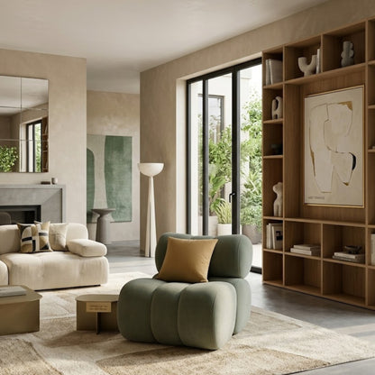 Fauteuil Lounge Cloud en Velours | Assise Profonde Design Contemporain