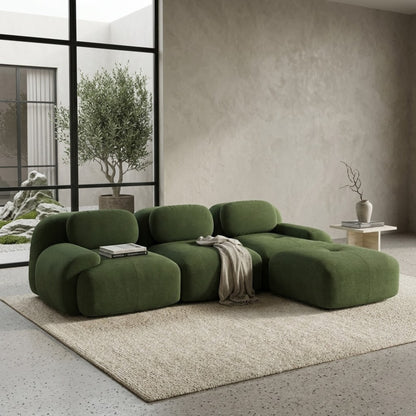 Canapé d'Angle Modulable en Velours Côtelé - Design Contemporain