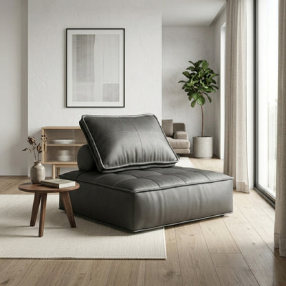 Fauteuil Paresseux Lounge en Cuir | Assise Basse