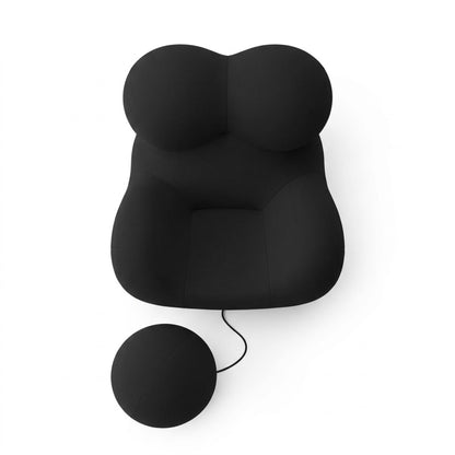 Fauteuil Design Organique avec Pouf — Pièce de Designer Premium