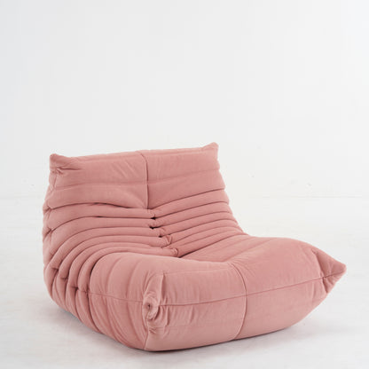 Fauteuil Lounge Velours Plissé "Olympe" | Assise Basse