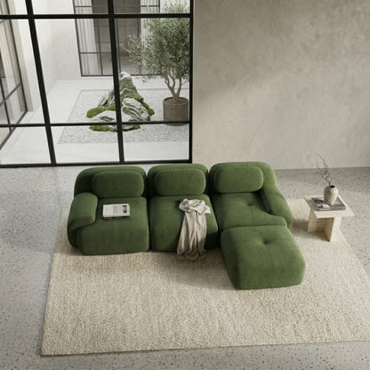 Canapé d'Angle Modulable en Velours Côtelé - Design Contemporain