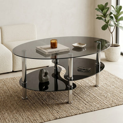 Table Basse Ovale en Verre | Table basse design en Verre