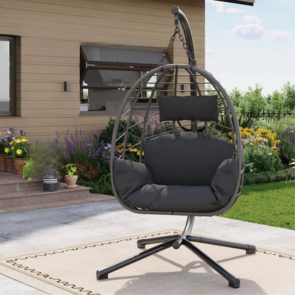 Fauteuil suspendu oeuf avec Support et Housse de Protection - Fauteuil de jardin