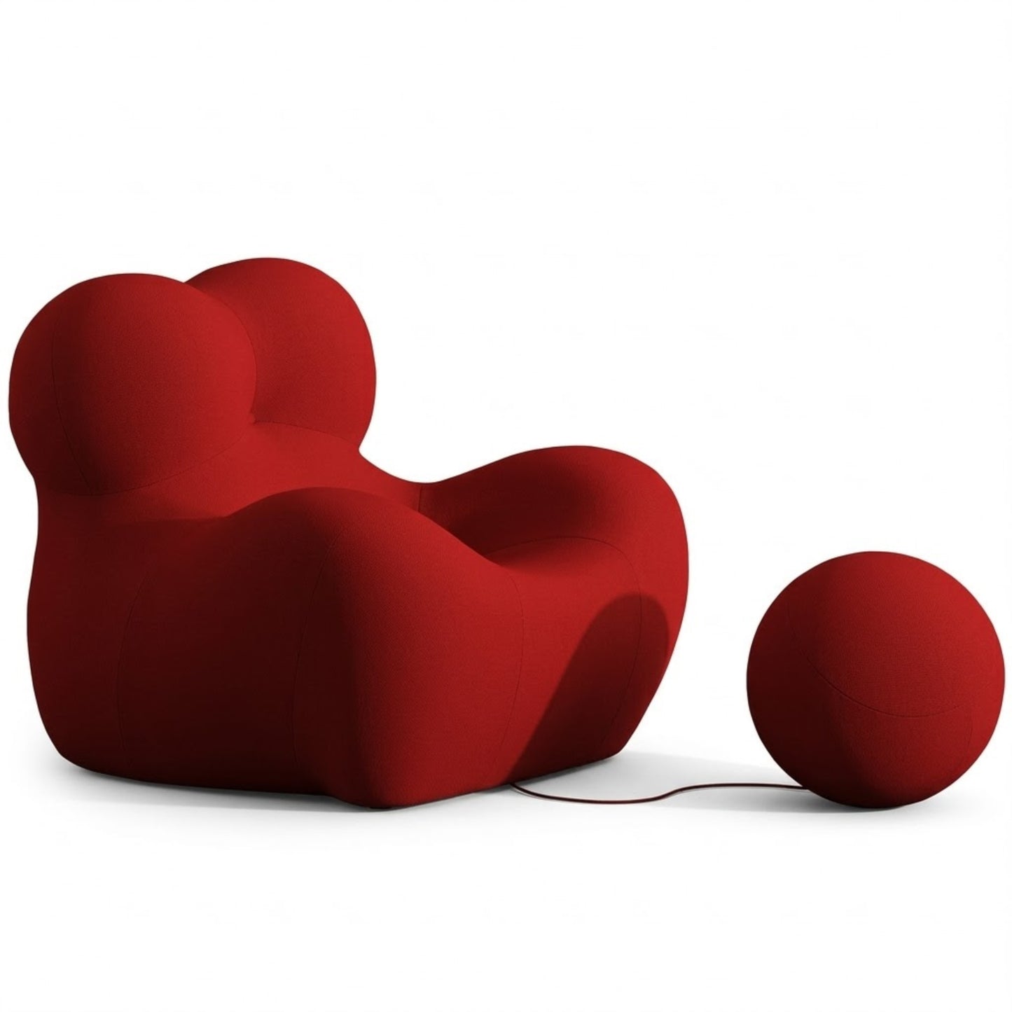 Fauteuil Design Organique avec Pouf — Pièce de Designer Premium