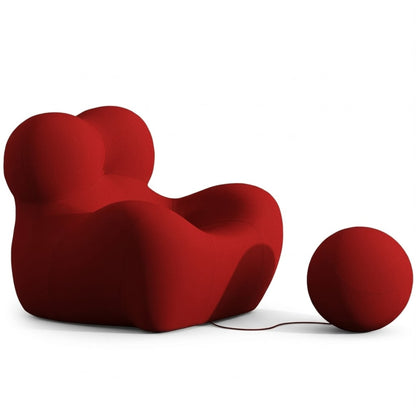 Fauteuil Design Organique avec Pouf — Pièce de Designer Premium