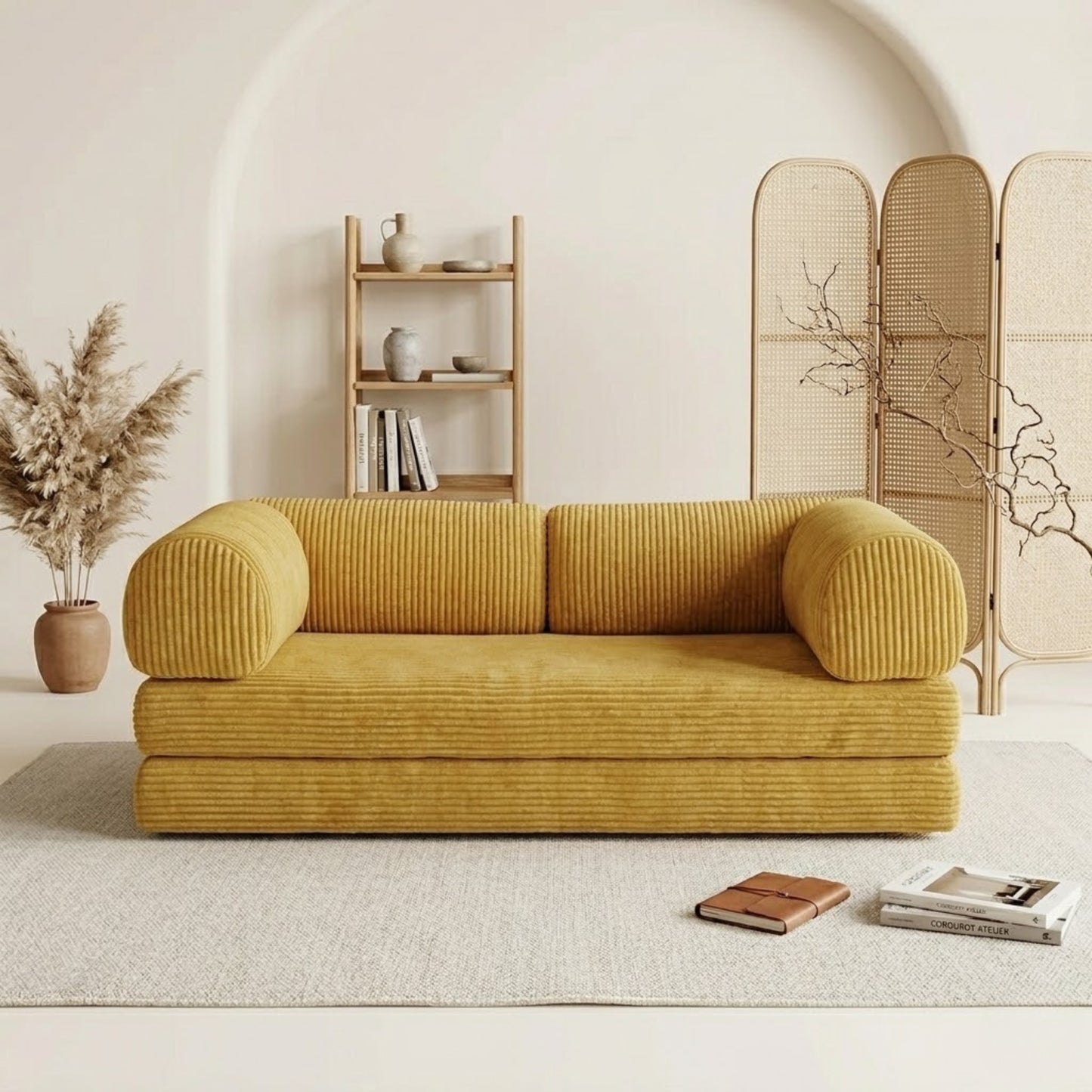 Canapé Modulable Convertible en Velours Côtelé – Design Contemporain & Confort Premium