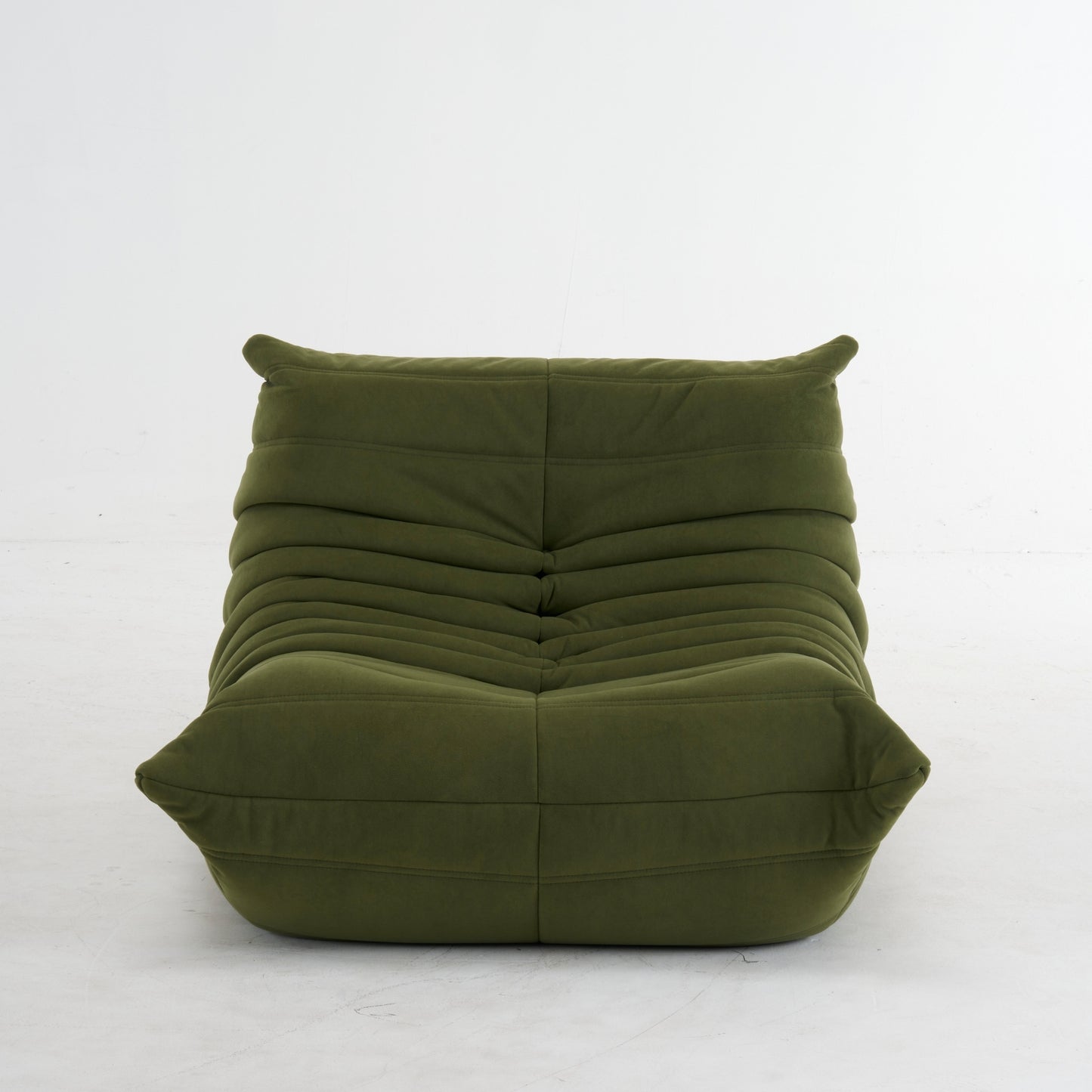 Fauteuil Lounge Velours Plissé "Olympe" | Assise Basse