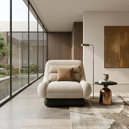 Fauteuil Lounge Velours | Formes Organiques & Design Contemporain