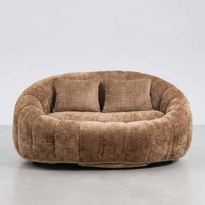 Canapé Pouf de Sol 2 Places en Tissu Chenille – Design Lounge