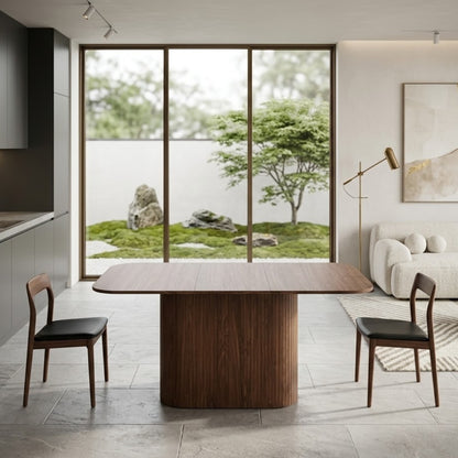 Table à Manger Design Scandinave Finition Bois - Pied Central (160 cm)