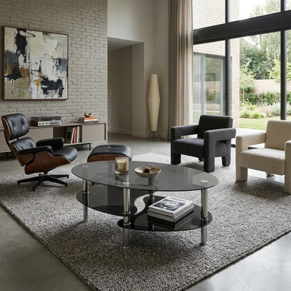 Table Basse Ovale en Verre | Table basse design en Verre