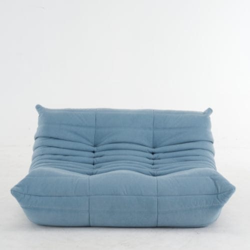 Bleu clair Canapé 2 Places "Olympe" en Tissu - Le Lounge Compact Maison Lysea