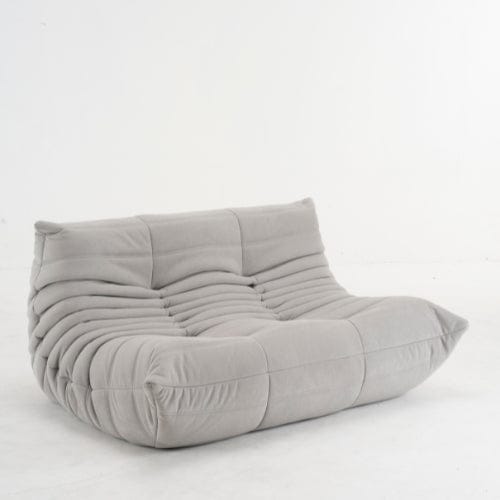 Gris clair Canapé 2 Places "Olympe" en Tissu - Le Lounge Compact Maison Lysea