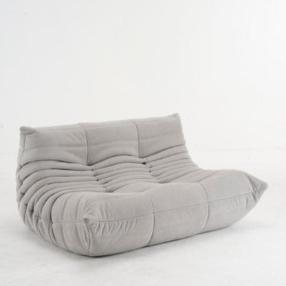 Gris clair Canapé 2 Places "Olympe" en Tissu - Le Lounge Compact Maison Lysea