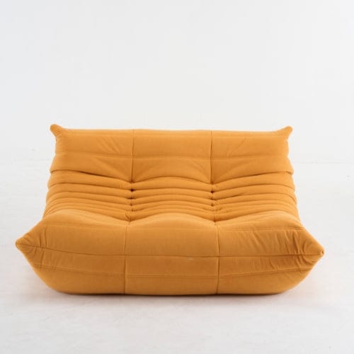 Jaune Canapé 2 Places "Olympe" en Tissu - Le Lounge Compact Maison Lysea