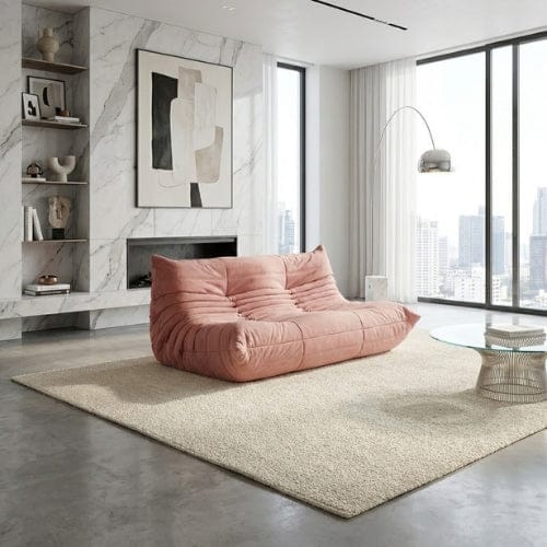 Canapé 2 Places "Olympe" en Tissu - Le Lounge Compact Maison Lysea