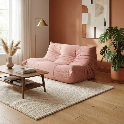 Canapé 2 Places "Olympe" en Tissu - Le Lounge Compact Maison Lysea