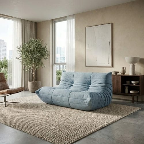Canapé 2 Places "Olympe" en Tissu - Le Lounge Compact Maison Lysea