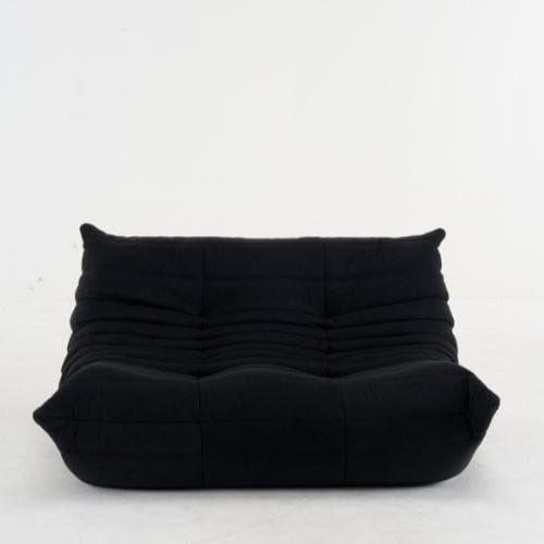 Noir Canapé 2 Places "Olympe" en Tissu - Le Lounge Compact Maison Lysea