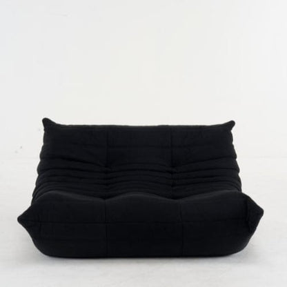 Noir Canapé 2 Places "Olympe" en Tissu - Le Lounge Compact Maison Lysea