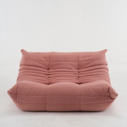 Rose Canapé 2 Places "Olympe" en Tissu - Le Lounge Compact Maison Lysea
