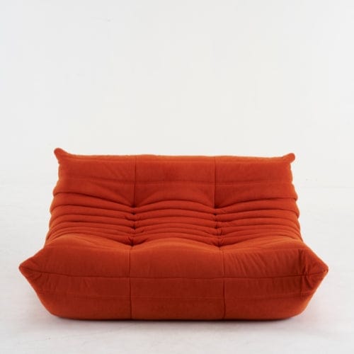 Rouge Canapé 2 Places "Olympe" en Tissu - Le Lounge Compact Maison Lysea