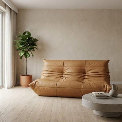 Canapé 2 Places "Olympe" Finition Cuir - Design Signature Maison Lysea