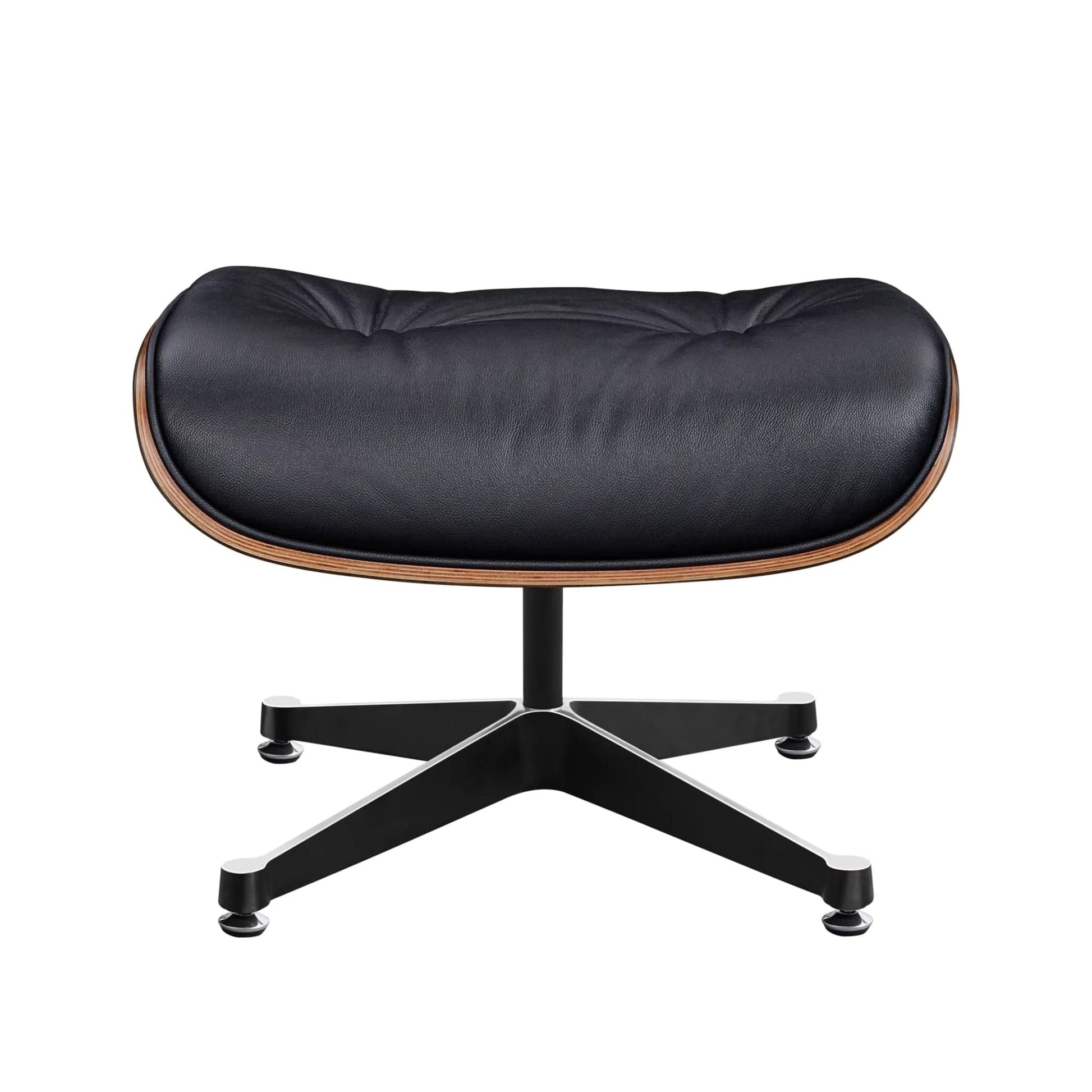 Fauteuil de salon inclinable en Cuir Noir et Bois | Finition artisanale haut de gamme Maison Lysea