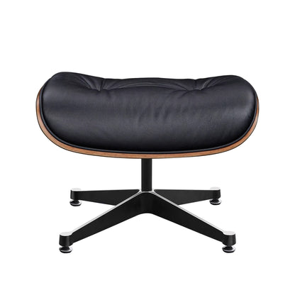 Fauteuil de salon inclinable en Cuir Noir et Bois | Finition artisanale haut de gamme Maison Lysea